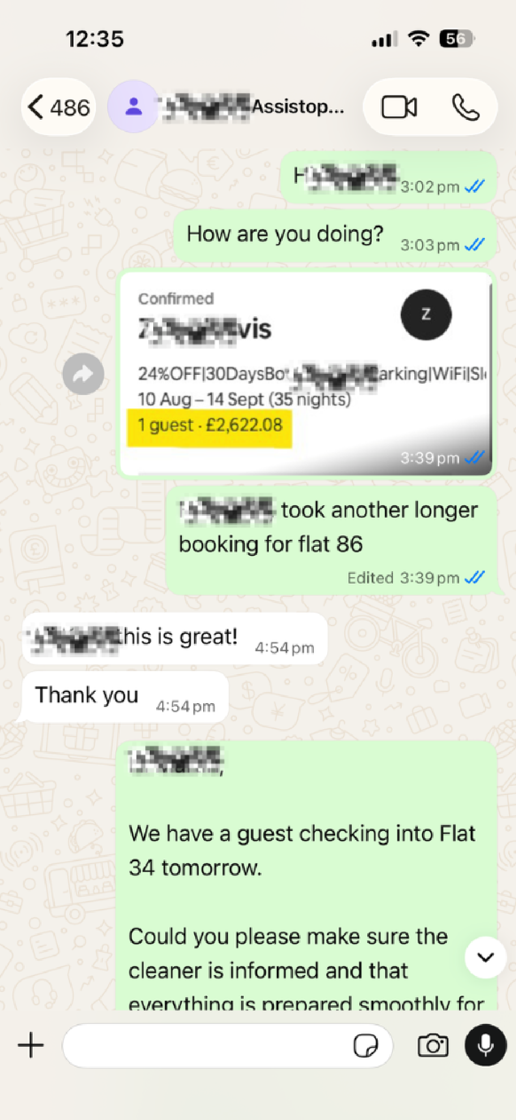 Assist BNB Host WhatsApp Review 09 - Host Communication & Booking Expansion